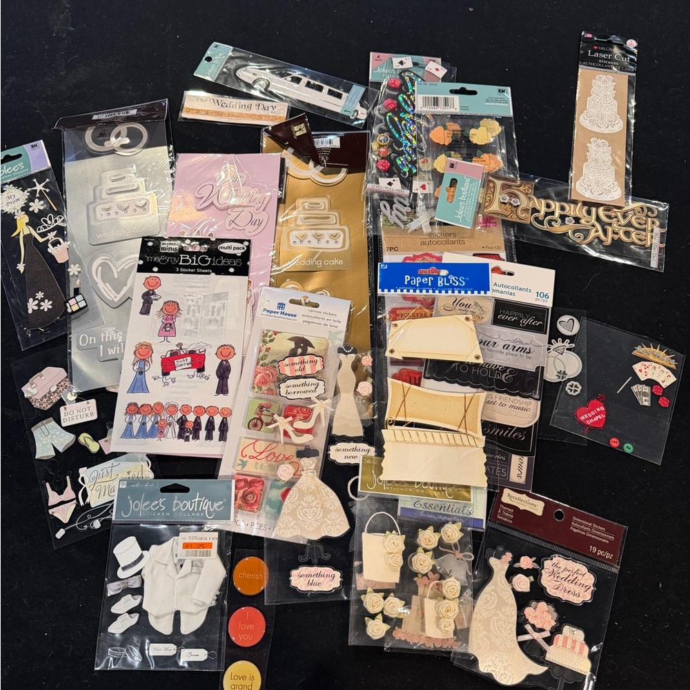 Assorted Wedding Themed Craft Stickers